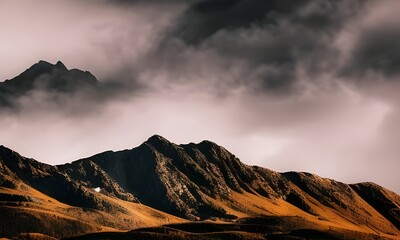 Fototapeta premium clouds in the mountains - generative ai