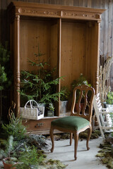 wooden chair in the house