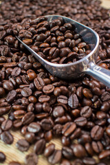 coffee beans in the spoon