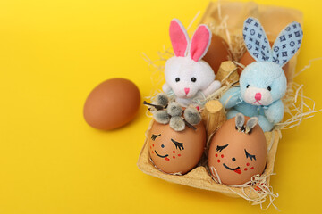 easter bunny and easter eggs