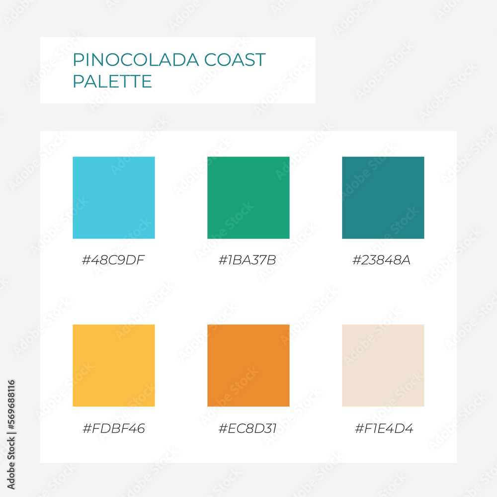 Canvas Prints pinocolada coast palette. trendy colors palette. cozy color pallete. swatch summer candy shade tone 