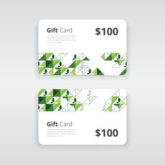 Modern and professional gift voucher or gift card template with artwork suitable for eco friendly or organic products and services