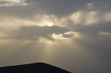 Sunrise with clouds in Monta&ntilde;a Blanca, Lanzarote
