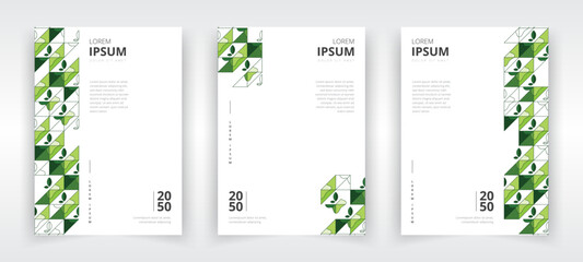 Modern a4 size portrait poster templates with artwork suitable for eco friendly or organic products and services, flyer or leaflet layout, banner, presentation, book or magazine cover, annual report