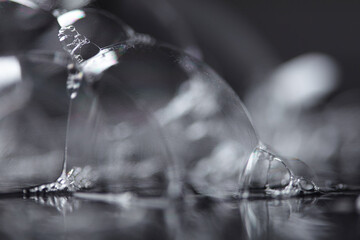 water bubbles on the glass