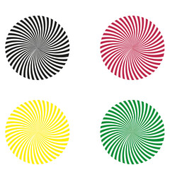 Gráficos de colores en forma de remolino sobre un fondo blanco liso y aislado. Vista de frente y de cerca. Copy space 