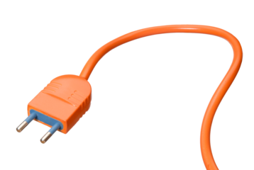 plugin power cable isolated on transparent layered background.