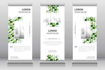 Modern roll up banner template or vertical signboard template with artwork suitable for eco friendly or organic products and services, Retractable banner, Pull up banner, Standee template, X-banner