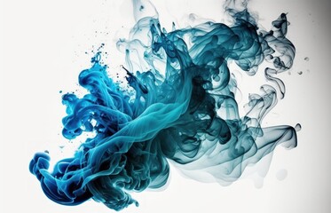 white background with blue smoke. Generative AI