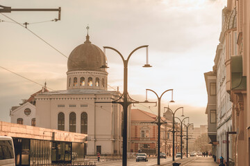 Fototapeta na wymiar Discover the beauty of Oradea, Romania with this stunning cityscape photo. The towering buildings and bustling city center create a dynamic scene that is perfect for businesses and tourism industries