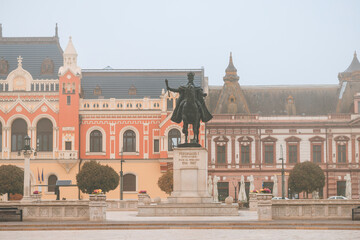 Fototapeta premium Travel to Oradea, Romania. Oradea Art Nouveau Architecture: Admire the stunning Art Nouveau architecture of Oradea, from ornate facades to intricate details