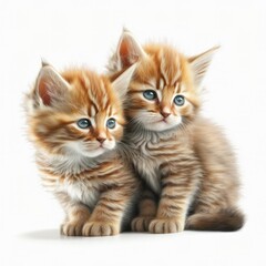Fototapeta na wymiar Cute Kittens Illustration, Generative AI