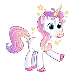 Little magical unicorn illustration