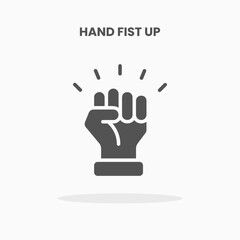 Hand Fist Up icon vector illustration glyph style. Great used for web, app, digital product, presentation, UI and many more.