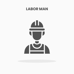 Labor Man icon vector illustration glyph style. Great used for web, app, digital product, presentation, UI and many more.