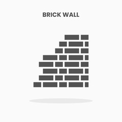 Brick Wall icon vector illustration glyph style. Great used for web, app, digital product, presentation, UI and many more.