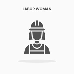 Labor Woman icon vector illustration glyph style. Great used for web, app, digital product, presentation, UI and many more.