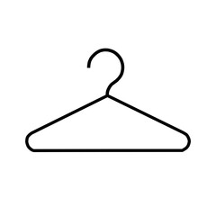 Hanger icon isolated on white background. Clothes hanger. Black hanger. Coat rack