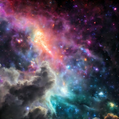 Obraz na płótnie Canvas Abstract space galaxy star nebula model texture render