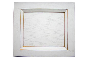 White wooden picture frame isolated on white background. Clipping path included.