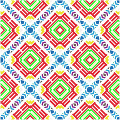 Vector geometric ornament in ethnic style. Seamless pattern with  abstract shapes, repeat tiles. Repeating pattern for decor, textile and fabric.