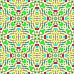 Vector geometric ornament in ethnic style. Seamless pattern with  abstract shapes, repeat tiles. Repeating pattern for decor, textile and fabric.