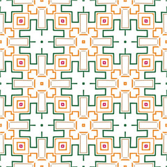 Vector geometric ornament in ethnic style. Seamless pattern with  abstract shapes, repeat tiles. Repeating pattern for decor, textile and fabric.