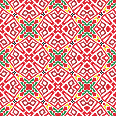 Vector geometric ornament in ethnic style. Seamless pattern with  abstract shapes, repeat tiles. Repeating pattern for decor, textile and fabric.