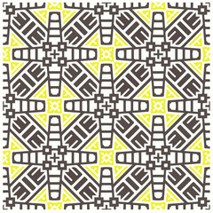 Vector geometric ornament in ethnic style. Seamless pattern with  abstract shapes, repeat tiles. Repeating pattern for decor, textile and fabric.