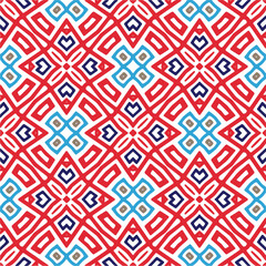 Vector geometric ornament in ethnic style. Seamless pattern with  abstract shapes, repeat tiles. Repeating pattern for decor, textile and fabric.