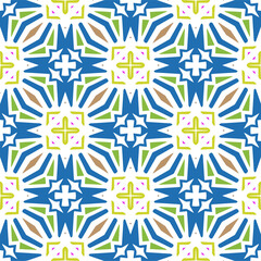 Vector geometric ornament in ethnic style. Seamless pattern with  abstract shapes, repeat tiles. Repeating pattern for decor, textile and fabric.