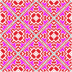 Vector geometric ornament in ethnic style. Seamless pattern with  abstract shapes, repeat tiles. Repeating pattern for decor, textile and fabric.