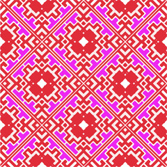 Vector geometric ornament in ethnic style. Seamless pattern with  abstract shapes, repeat tiles. Repeating pattern for decor, textile and fabric.