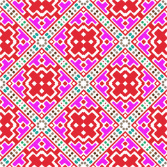 Vector geometric ornament in ethnic style. Seamless pattern with  abstract shapes, repeat tiles. Repeating pattern for decor, textile and fabric.
