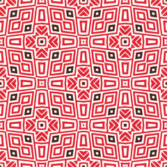 Vector geometric ornament in ethnic style. Seamless pattern with  abstract shapes, repeat tiles. Repeating pattern for decor, textile and fabric.