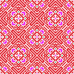 Vector geometric ornament in ethnic style. Seamless pattern with  abstract shapes, repeat tiles. Repeating pattern for decor, textile and fabric.
