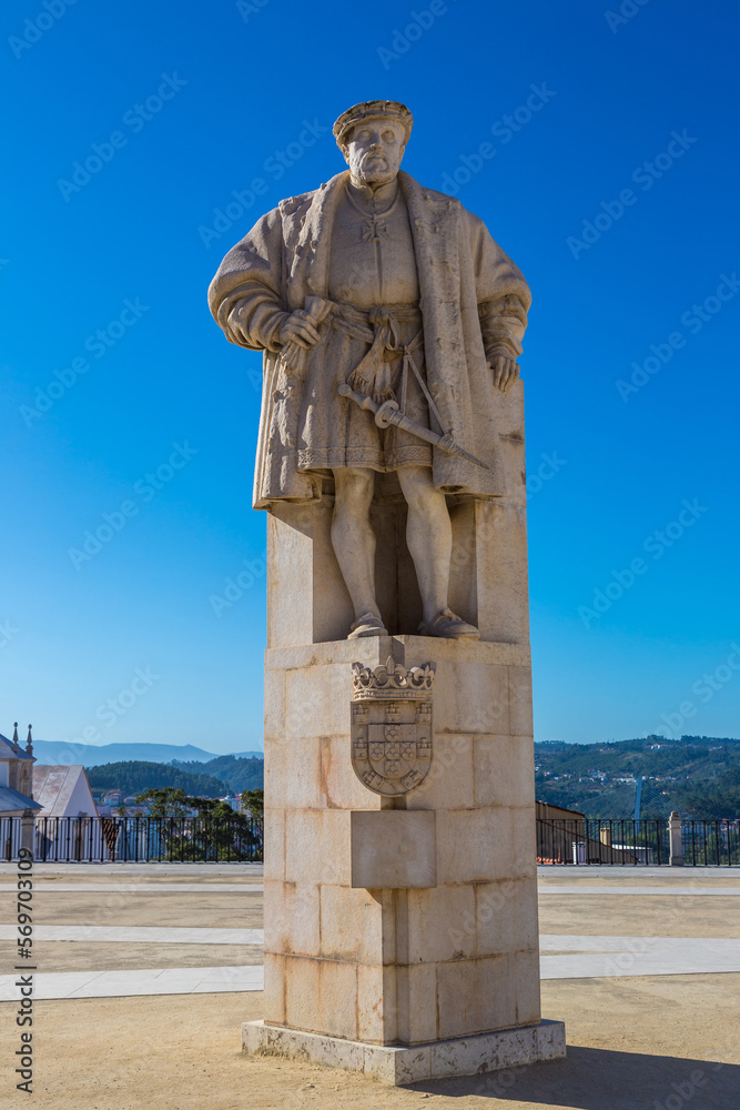 Wall mural King Joao III statue in Coimbra