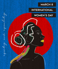 International Women Day abctract silhouette woman poster illustration