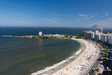 FERRIS WHEEL, brazil, rio de janeiro, copacabana, beach, sea, water, ship, boat, city, coast, port, bay, boats, sky, travel, ocean, harbor, summer, island, harbour, transportation, landscape, ferry, p