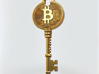 Bitcoin crypto currency lock tresor bank , safe wallpaper , golden background Ai generative