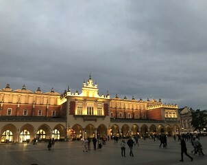 Kraków's Old Town, Cloth Hall and Main Square in the evening - Krakow, Polska, Cracow, European...
