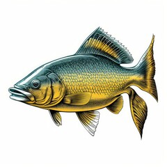 Fototapeta premium Golden Dorado Illustration, Fish, Generative AI, AI