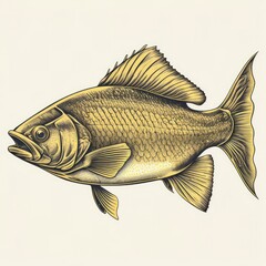 Golden Dorado Illustration, Fish, Generative AI, AI
