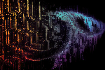 Obraz premium Abstract futuristic cyberspace with binary code