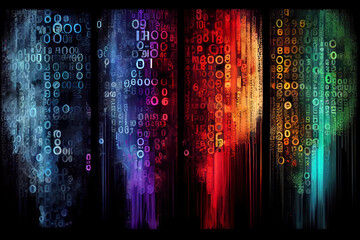 Abstract futuristic cyberspace with binary code
