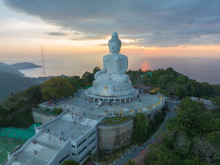 aerial photography scenery blue sky and blue sea at Phuket big Buddha. .aerial view Phuket Big Buddha is one of the island most important and revered landmarks on Phuket island..blue sky and blue sea  © Narong Niemhom