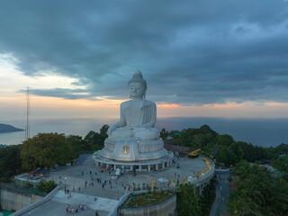 aerial photography scenery blue sky and blue sea at Phuket big Buddha. .aerial view Phuket Big Buddha is one of the island most important and revered landmarks on Phuket island..blue sky and blue sea  © Narong Niemhom