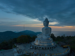 aerial photography scenery blue sky and blue sea at Phuket big Buddha. .aerial view Phuket Big Buddha is one of the island most important and revered landmarks on Phuket island..blue sky and blue sea  © Narong Niemhom