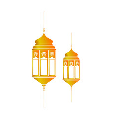 Clip art for Ramadan lantern in glden color