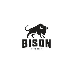 Bison Logo Design Vector Image,bison logo silhouette © Been ink